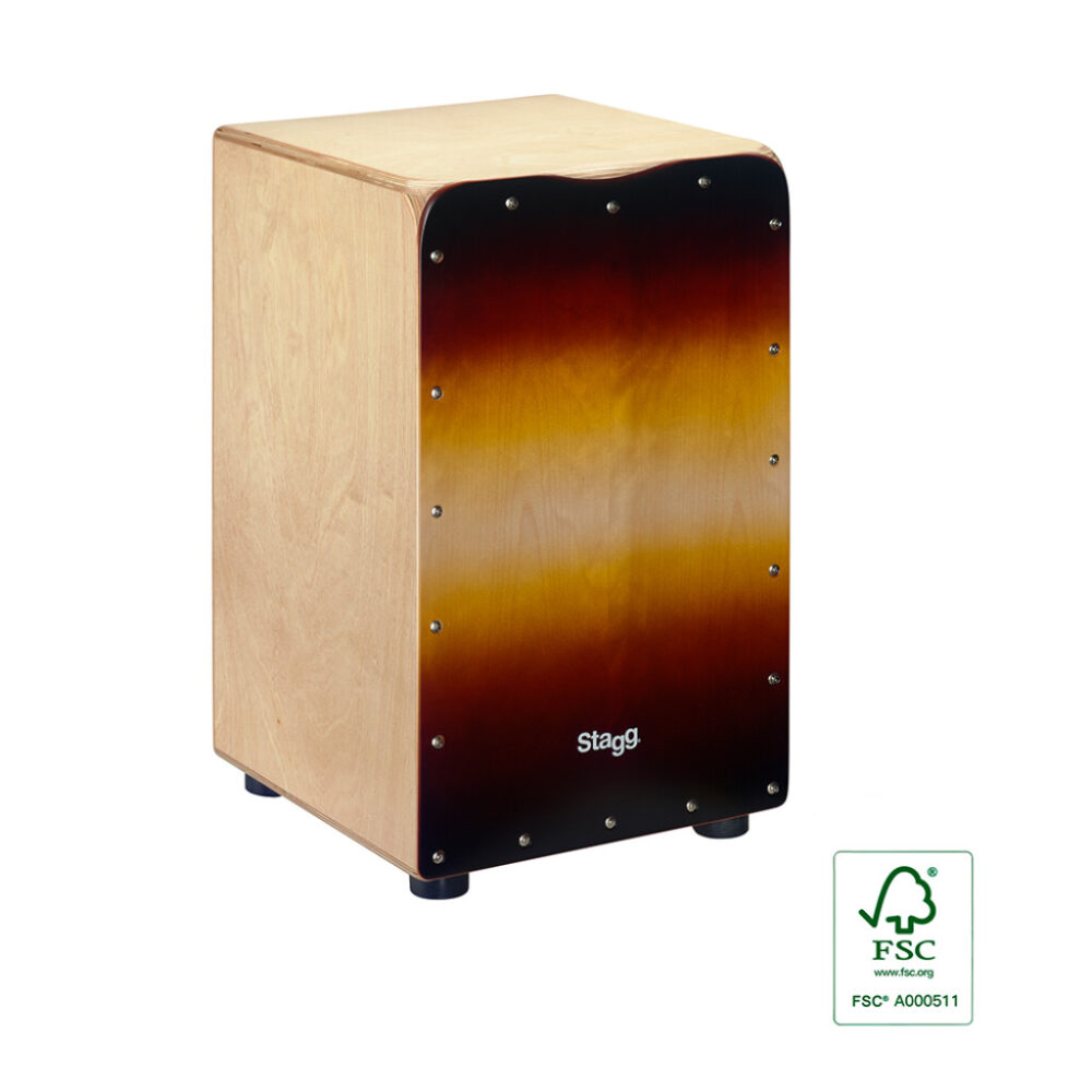 Stagg CAJ-50M-SB Standard Birch Cajon with Gig Bag - Sunburst