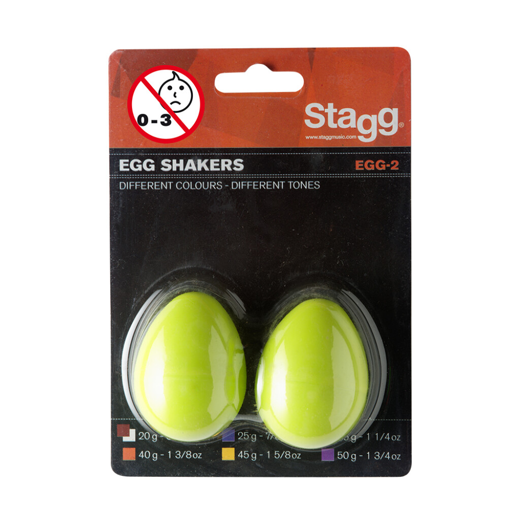Stagg EGG-2 GR Green Egg Shakers (Pair)